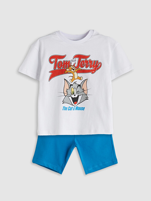 LCW Kids Tom and Jerry Printed Boys' T-Shirt and Shorts 2 Pack