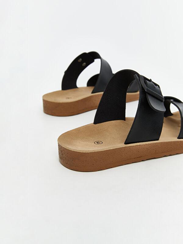 Süet Görünümlü Çapraz Bantlı Erkek Terlik - Görsel 6