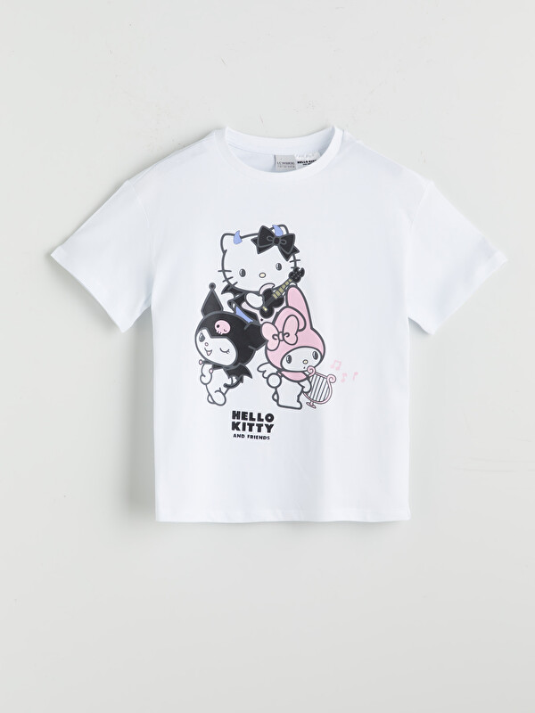 LCW Kids Bisiklet Yaka Hello Kitty Baskılı Kız Çocuk Tişört
