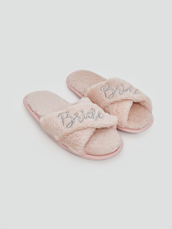 LCW STEPS Barbie Nakışlı Kadın Pelüş Ev Terliği