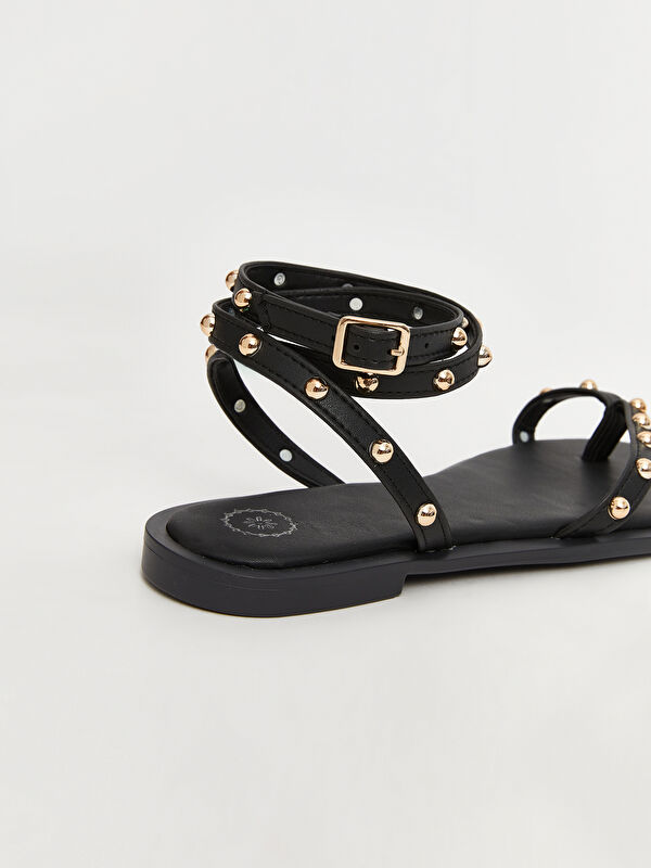 Bilekten Bağlamalı Kadın Sandalet - Görsel 6