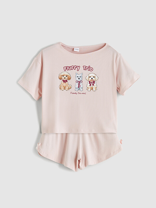 LCW Kids Bisiklet Yaka Kız Çocuk Pijama Üst