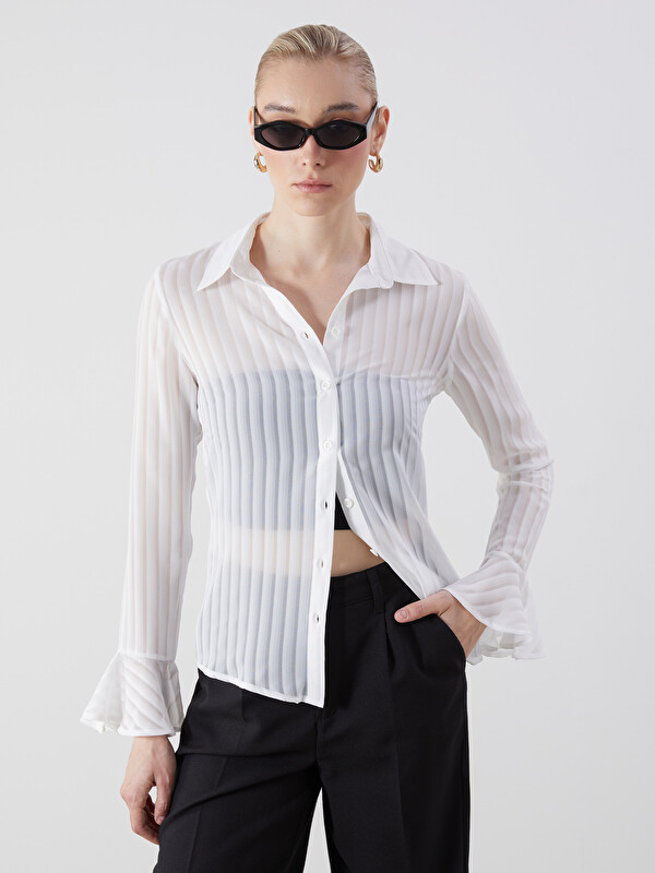 LCWAIKIKI Classic Textured Women's Shirt