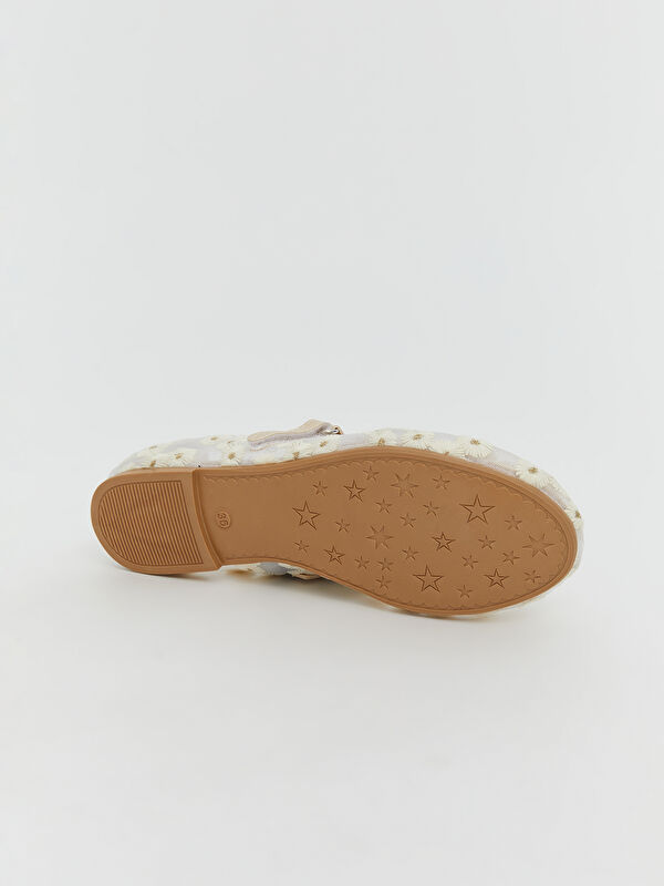 Lcw Steps Ekru Lcw Steps Çiçek Nakışlı Kız Çocuk Babet