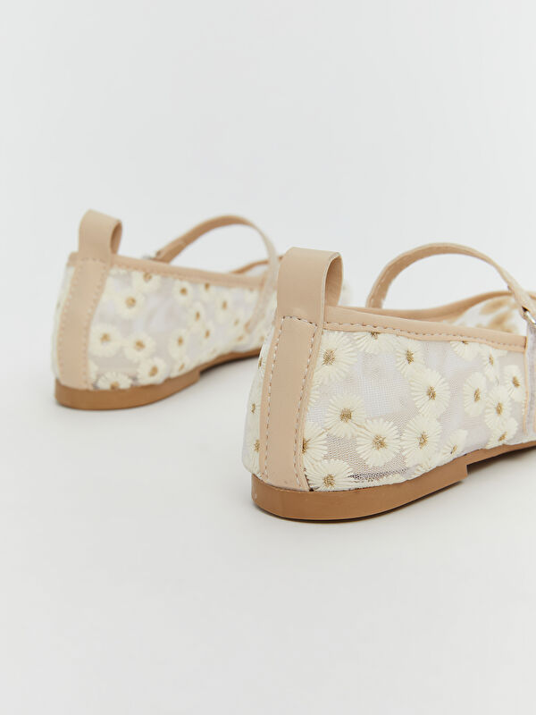 Lcw Steps Ekru Lcw Steps Çiçek Nakışlı Kız Çocuk Babet