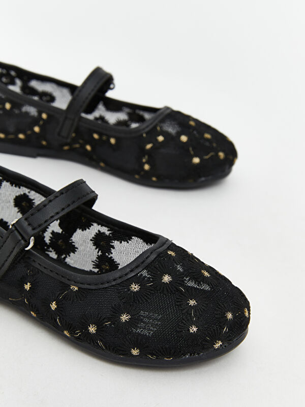 Lcw Steps Ekru Lcw Steps Çiçek Nakışlı Kız Çocuk Babet