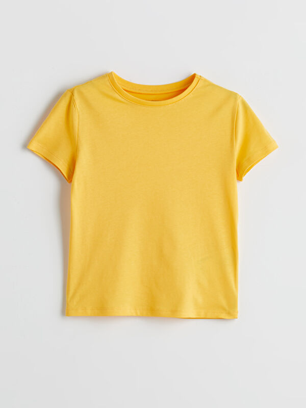 LCW Kids Bisiklet Yaka Basic Kız Çocuk Tişört
