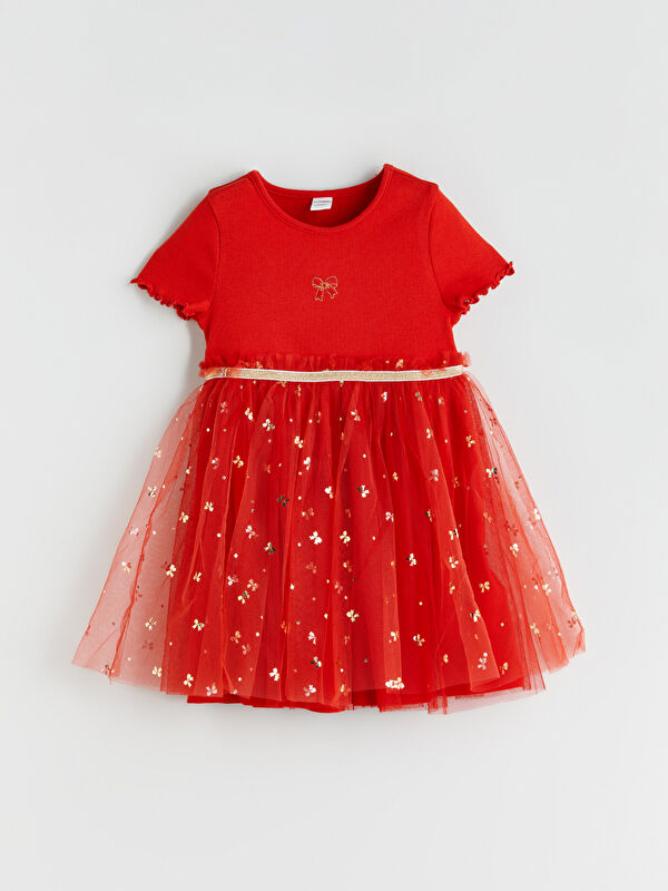 LCW Kids Bow Embroidered Girls' Tutu Dress