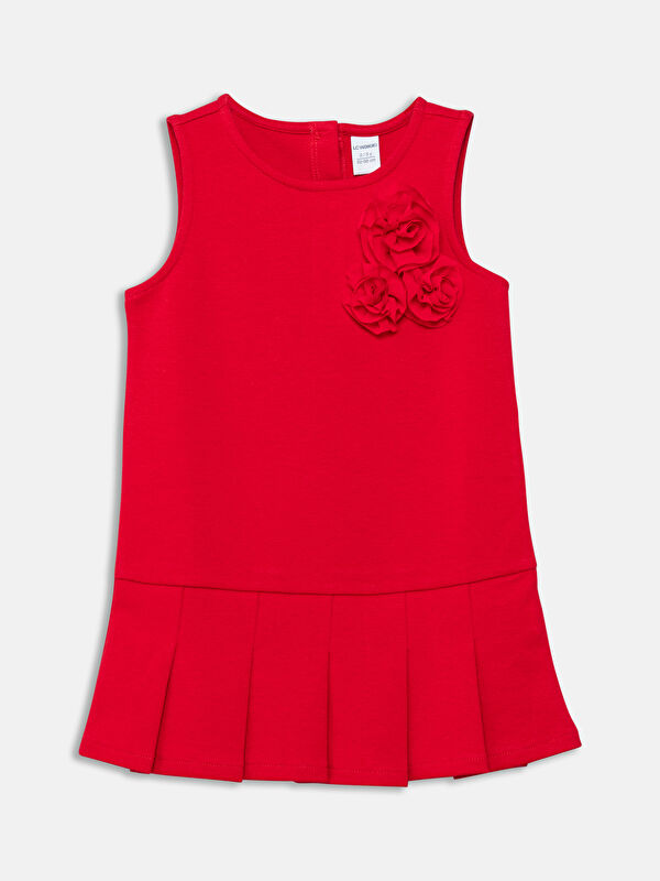 LCW Kids дөңгелек жағалы қыздарға арналған көйлек