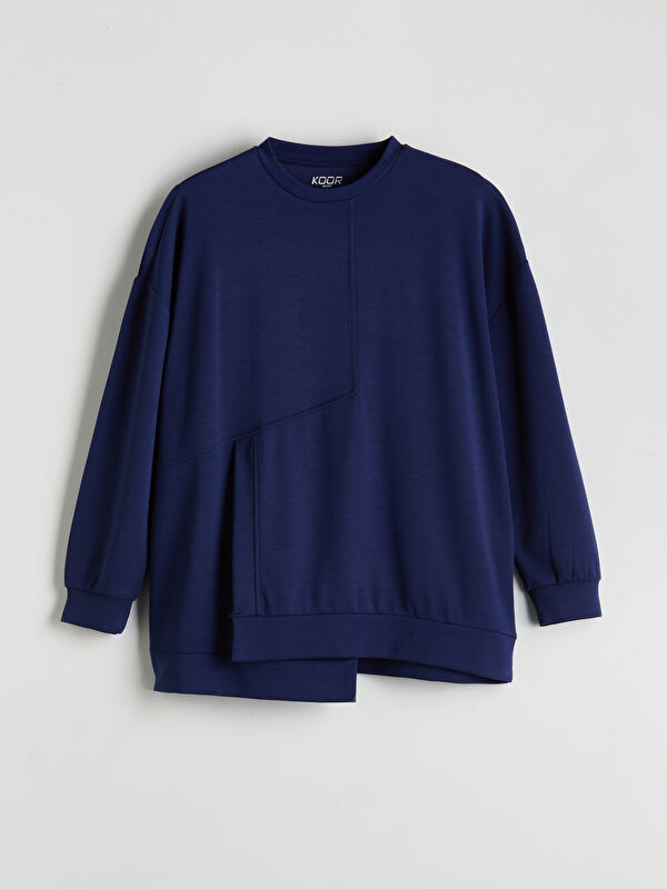 KOOR SPORT Mavi Bisiklet Yaka Kadın Sweatshirt - S5PE27Z8-GXL | LCW