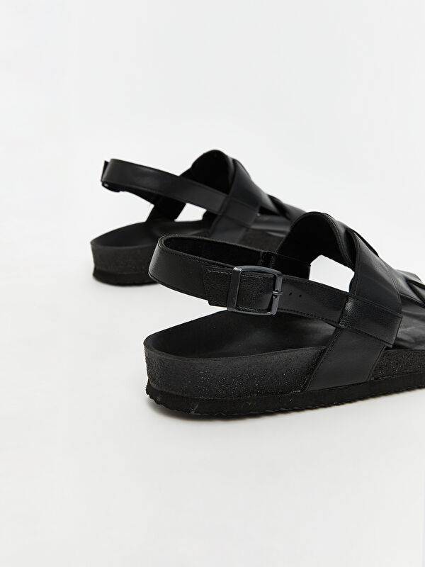 Lcw Steps Kahverengi Lcw Steps Deri Görünümlü Erkek Sandalet