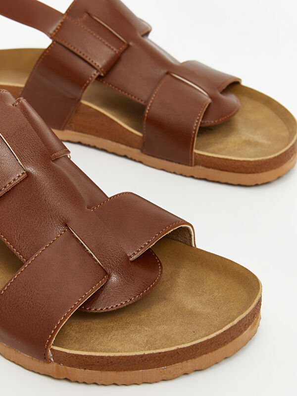 Deri Görünümlü Erkek Sandalet - Görsel 4