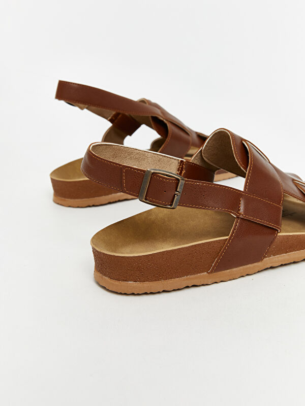 Deri Görünümlü Erkek Sandalet - Görsel 6