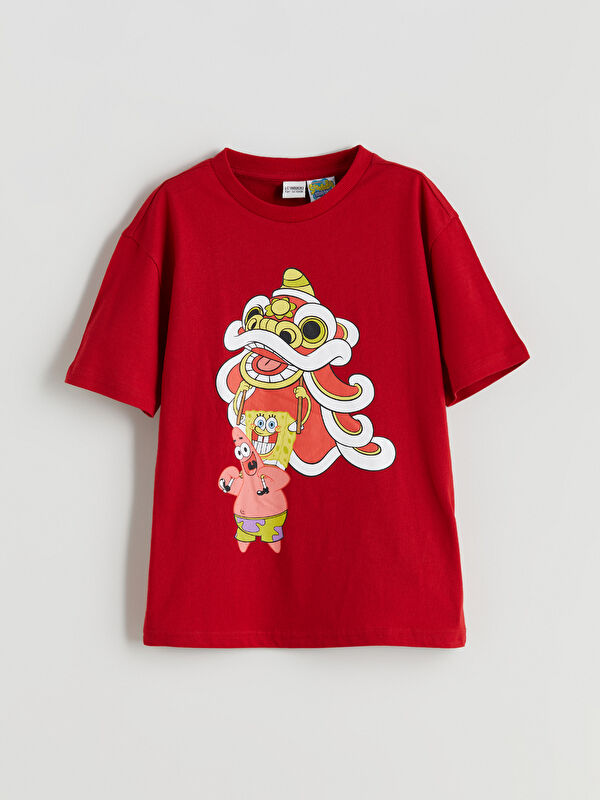 LCW Kids تیشێرتی یاخە خڕی کوڕان بە نەخشی Sünger Bob