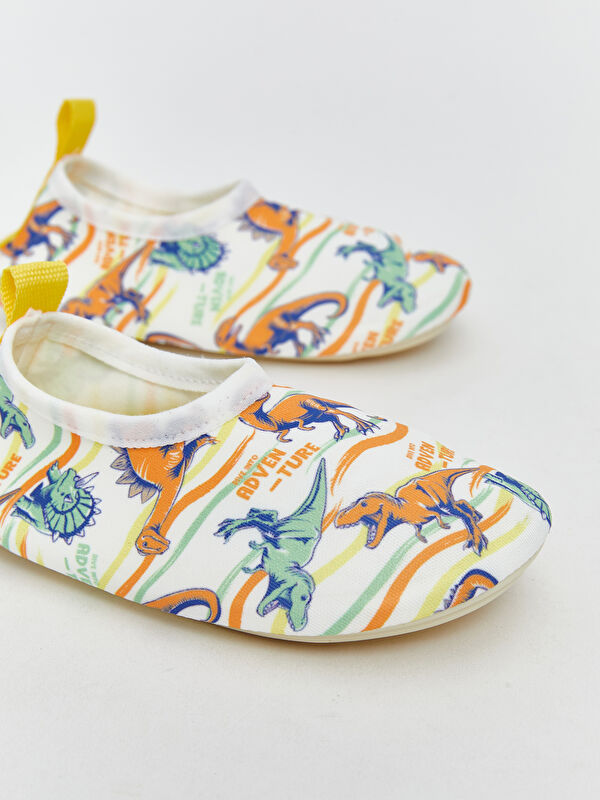 Dinozor Baskılı Erkek Bebek Deniz Ayakkabısı - Görsel 4
