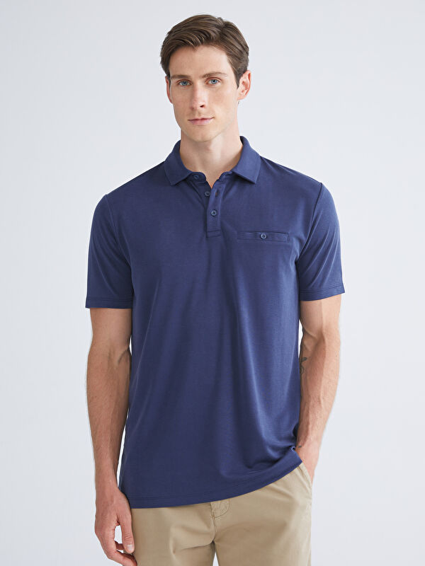LCWAIKIKI Classic Polo Yaka Merserize Görünümlü Erkek Tişört