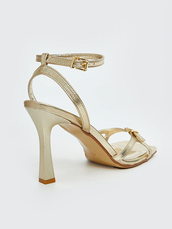 Bilekten Bağlamalı Kadın Topuklu Ayakkabı - Görsel 6