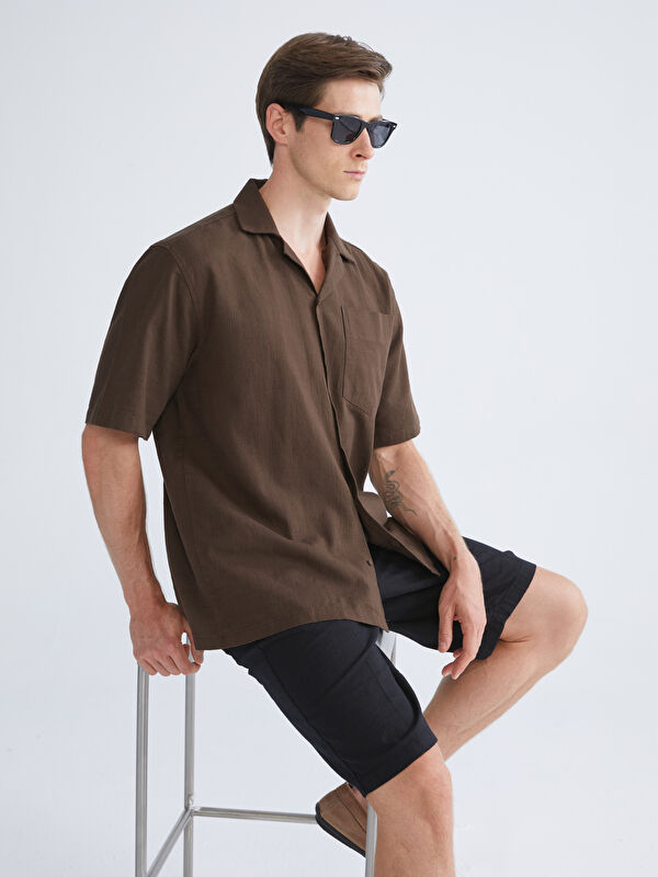 SOUTHBLUE Regular Fit Kısa Kollu Gabardin Erkek Gömlek