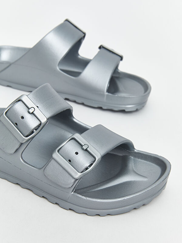 Lcw Steps Gri Lcw Steps Çift Bantlı Kadın Terlik