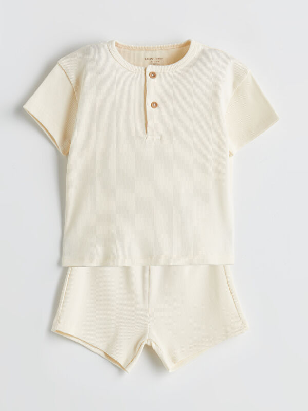 LCW baby Basic Erkek Bebek Tişört ve Şort 2'li