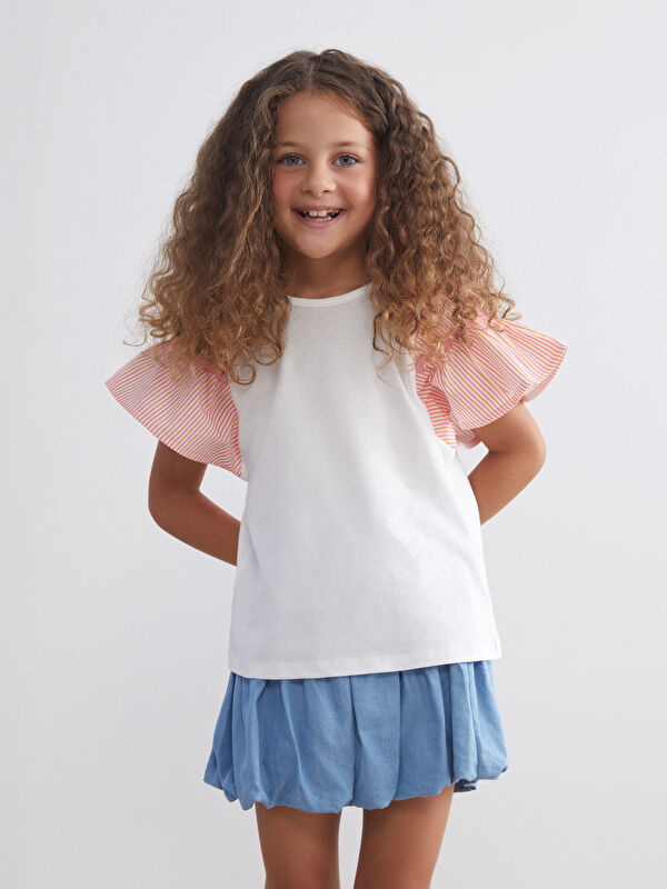 LCW Kids Bisiklet Yaka Kız Çocuk Tişört