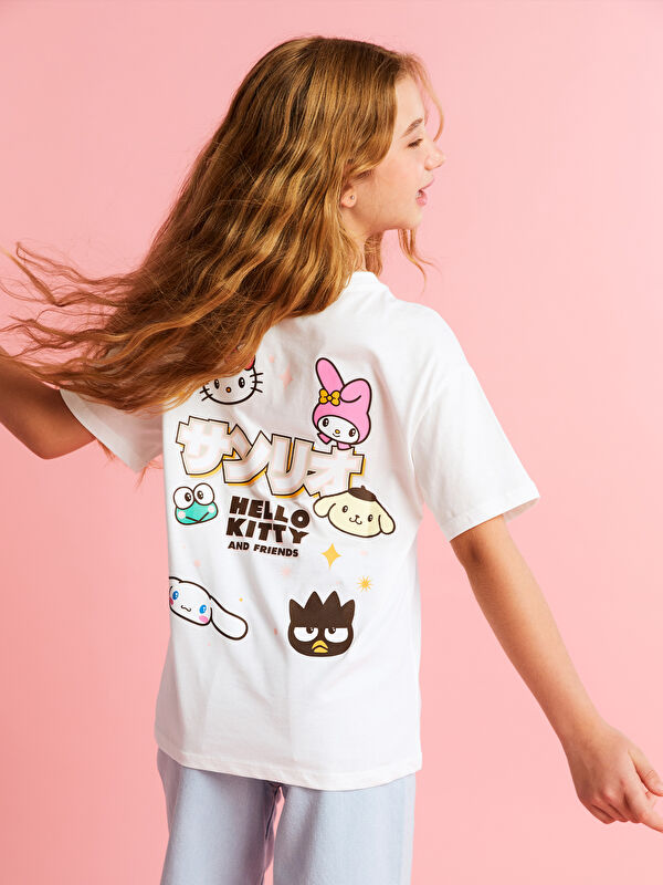 LCW Kids Bisiklet Yaka Hello Kitty Baskılı Kız Çocuk Tişört