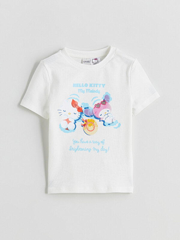 LCW Kids Bisiklet Yaka Hello Kitty Baskılı Kız Çocuk Tişört