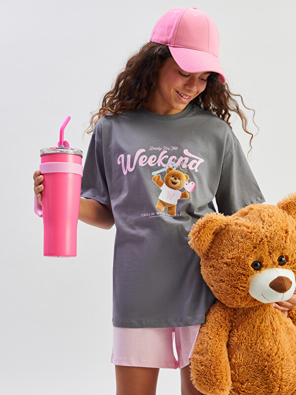 LCW Kids Bisiklet Yaka Kız Çocuk Tişört