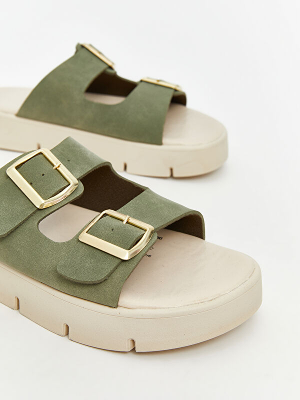 Lcw Steps Haki Lcw Steps Çift Bantlı Kadın Terlik