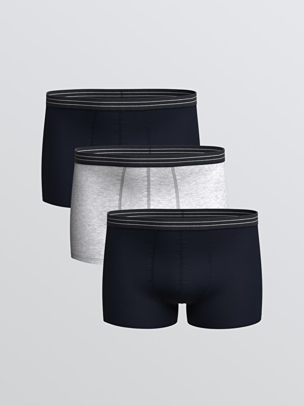 LC WAIKIKI Büyük Beden Standart Kalıp Pamuklu Esnek Erkek Boxer 3'lü