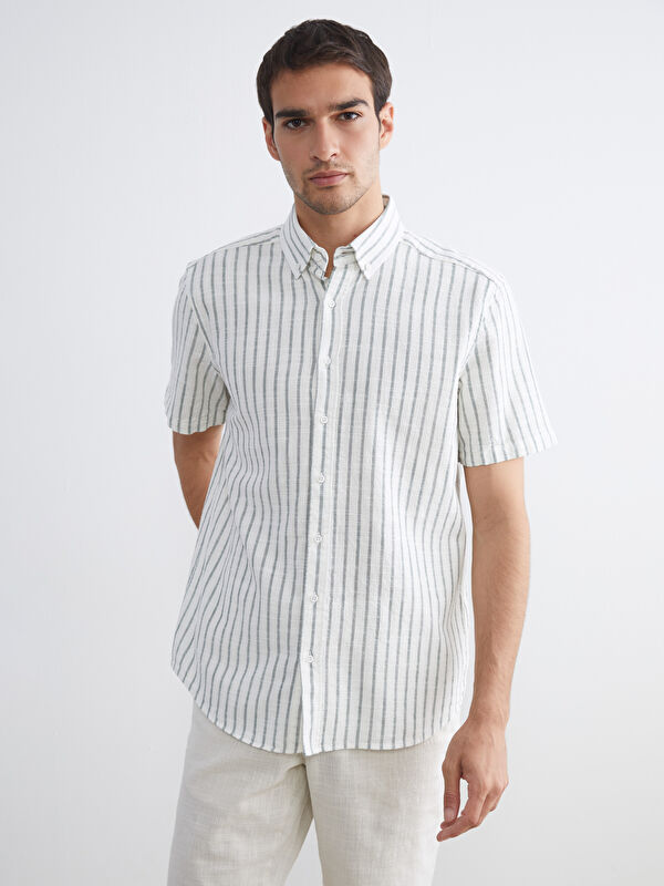 SOUTHBLUE Regular Fit Kısa Kollu Çizgili Erkek Gömlek