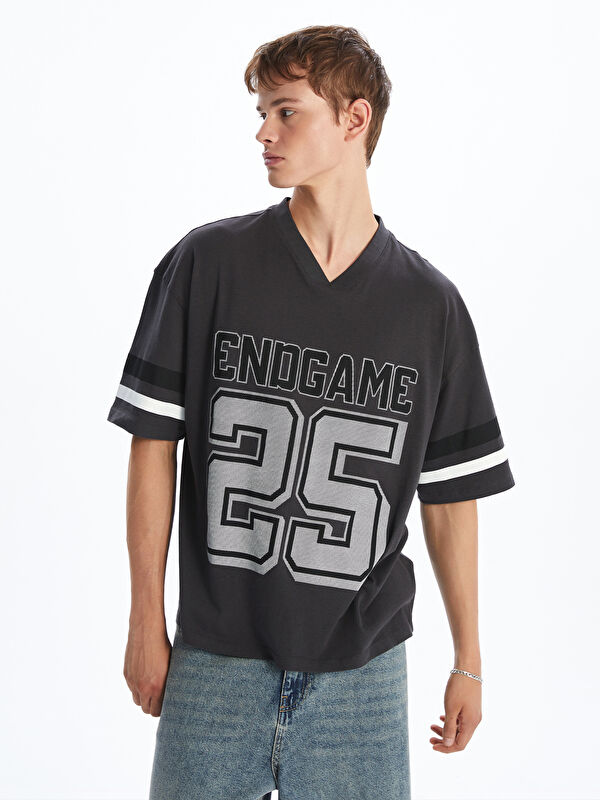 XSIDE V Neck Printed Men's T-Shirt