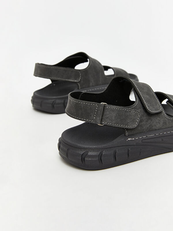 Lcw Steps Antrasit Lcw Steps Süet Görünümlü Erkek Sandalet