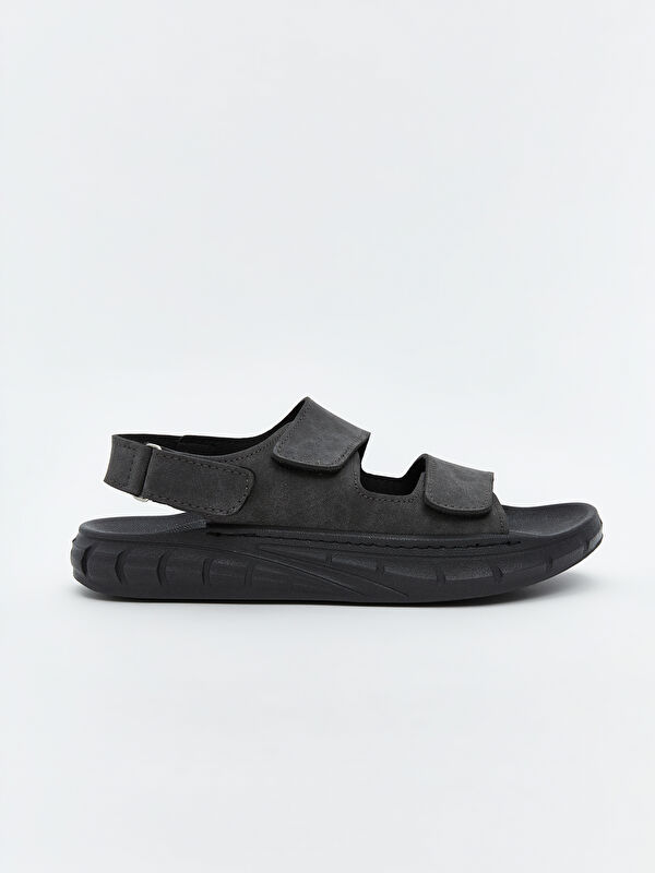 Lcw Steps Antrasit Lcw Steps Süet Görünümlü Erkek Sandalet