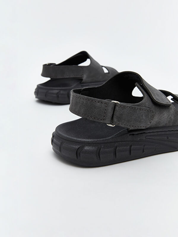 Lcw Steps Antrasit Lcw Steps Süet Görünümlü Erkek Sandalet