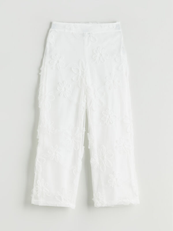 LCW Kids Elasticated Waist Floral Girls' Trousers