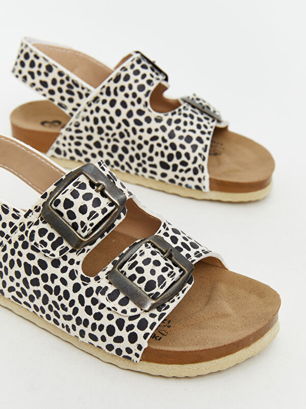 Zebra Desenli Kız Bebek Sandalet - Görsel 4