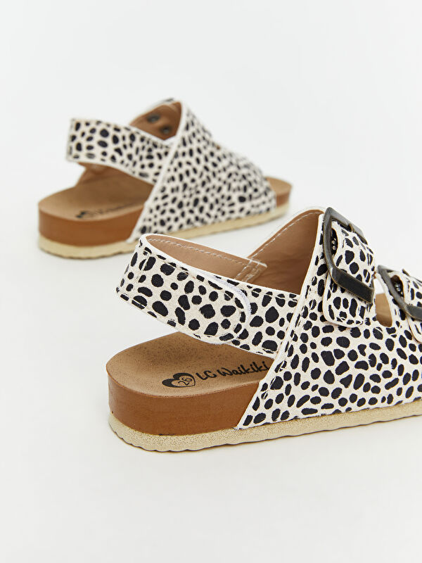 Zebra Desenli Kız Bebek Sandalet - Görsel 6