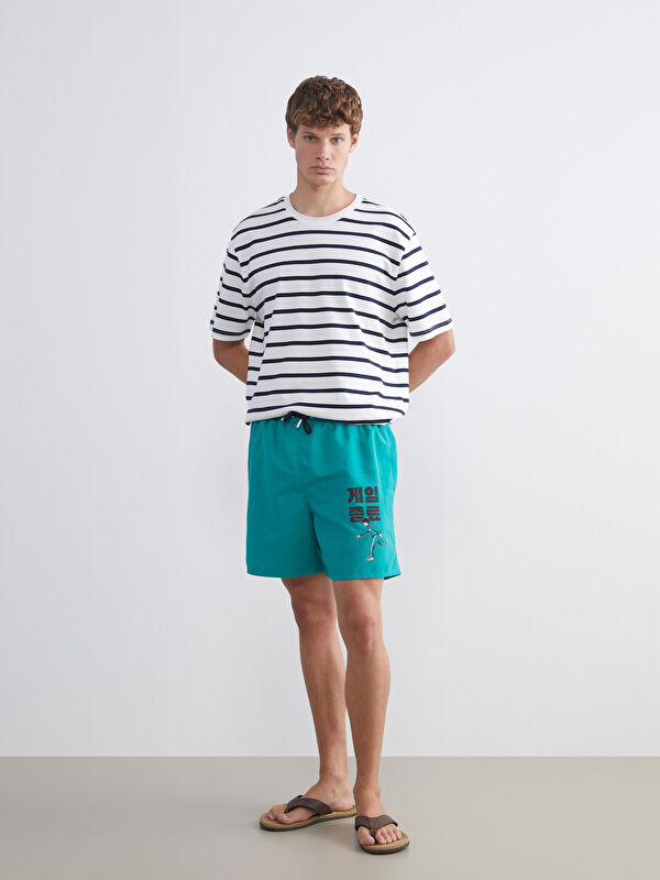 LCW SWIMWEAR Kısa Boy Baskılı Erkek Deniz Şortu