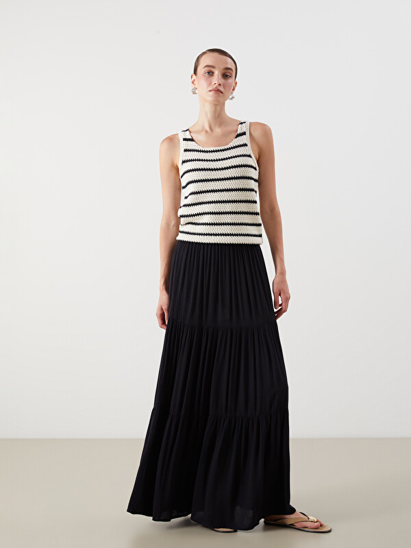 LCWAIKIKI Classic Elasticated Waist Layered Skirt