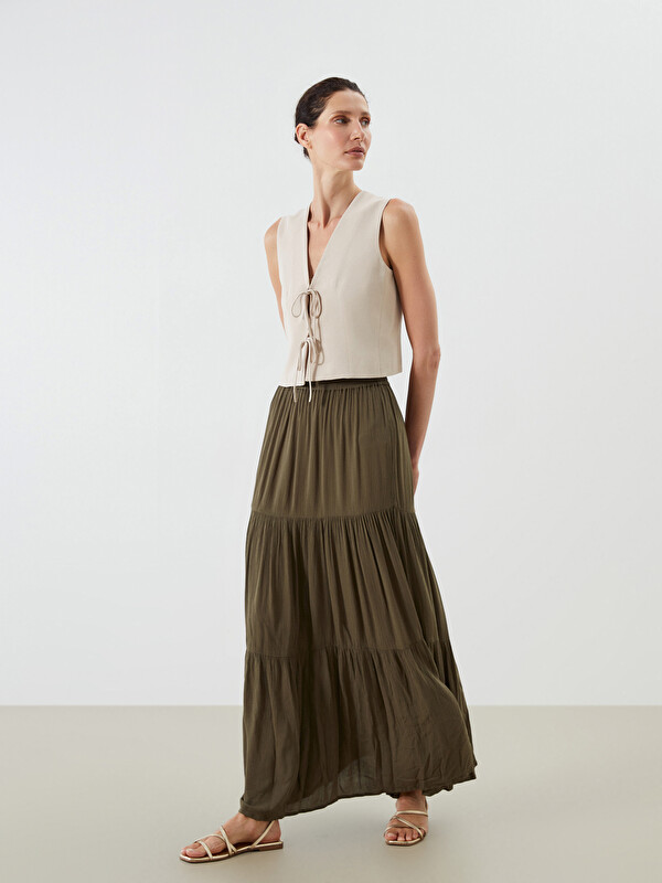 LCWAIKIKI Classic Elasticated Waist Layered Skirt