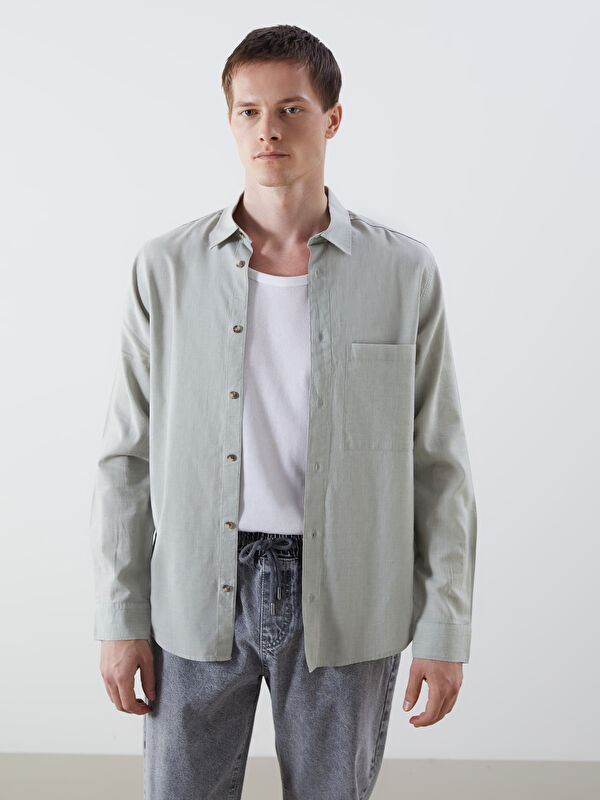 LCW Jeans Regular Fit Uzun Kollu Erkek Jean Gömlek