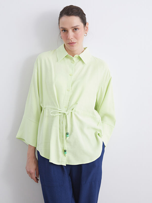 LCWAIKIKI Classic Tie String Detailed Oversize Women's Shirt