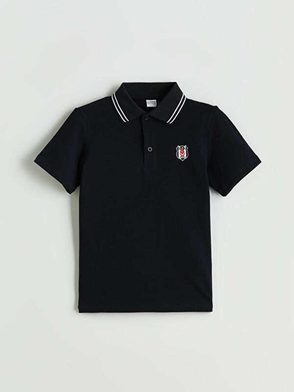 LCW Kids Polo Yaka Beşiktaş Baskılı Erkek Çocuk Tişört