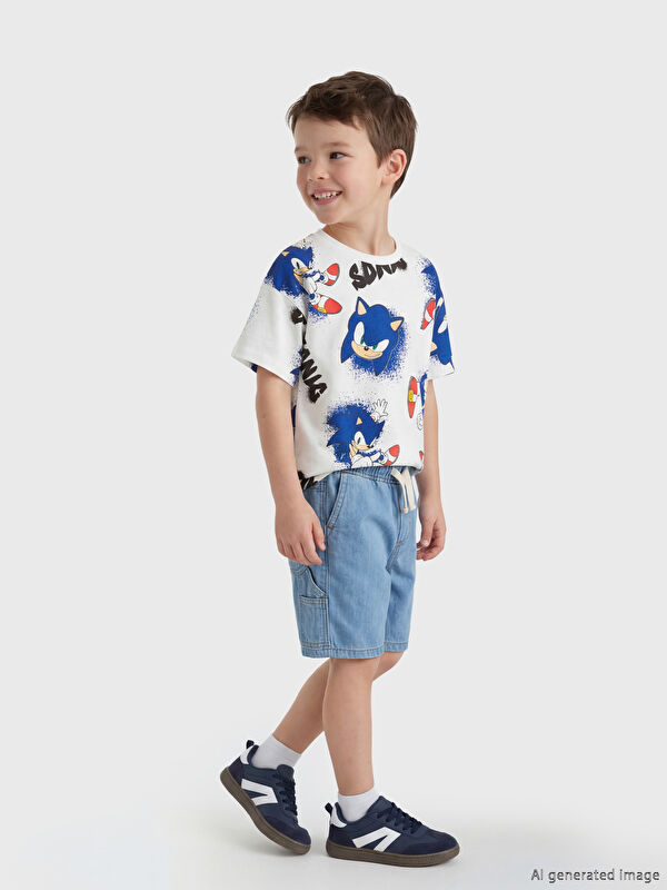 LCW Kids Beli Lastikli Erkek Çocuk Jean Şort