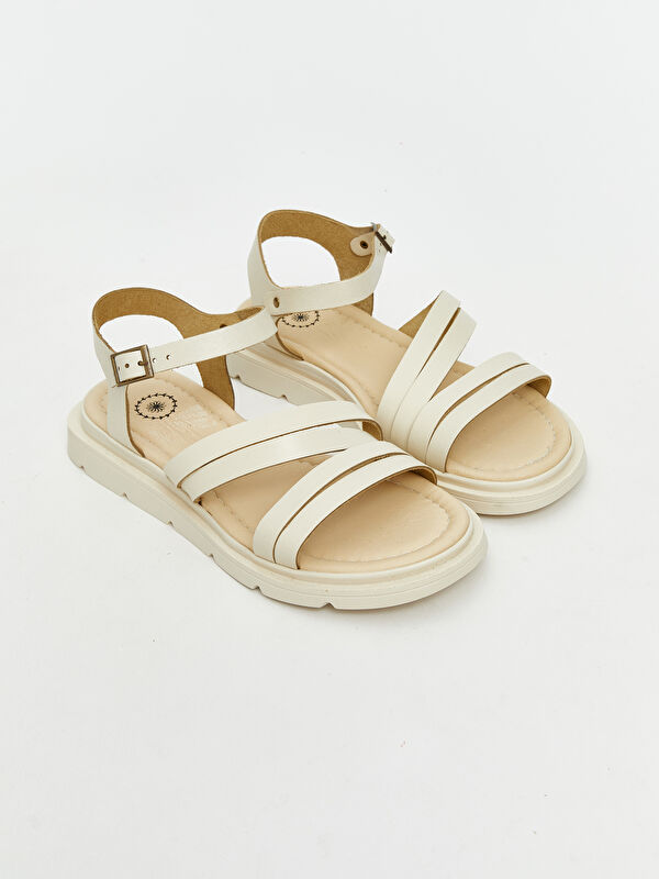 Deri Görünümlü Kadın Sandalet - Görsel 2