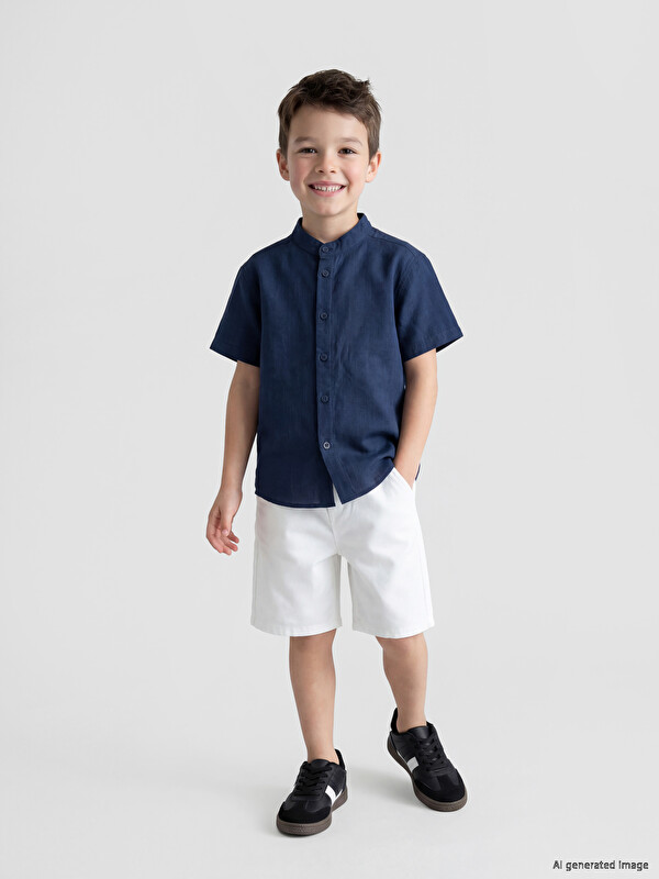 LCW Kids Beli Lastikli Cepli Erkek Çocuk Şort