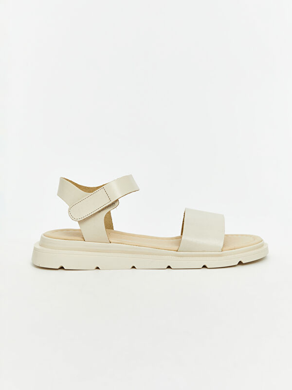 Deri Görünümlü Kadın Sandalet - Görsel 3