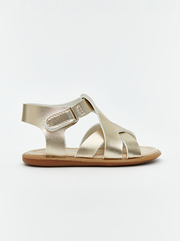 Cırt Cırtlı Çapraz Bantlı Kız Bebek Sandalet - Görsel 3