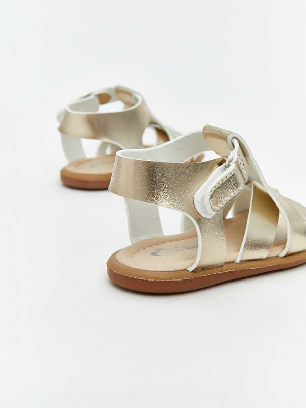 Cırt Cırtlı Çapraz Bantlı Kız Bebek Sandalet - Görsel 6